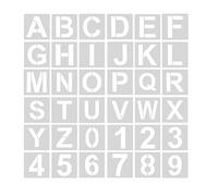 AIEX 36pcs Alfabeti Numero Stencil 10cm Plastica Riutilizzabile Stencil Lettere e Numeri per Arte Progetti Decorazione FAI DA TE Pittura