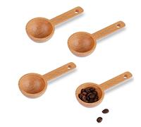 AIEX 4 Pezzi 15ml Cucchiaio Dosatore in Legno Ccucchiaio da Caffè in Faggio Cucchiaini da Caffè in Legno Cucchiai di Legno Piccoli 1 Cucchiaio per Dosare Chicchi Macinati Tè Casa Accessori da Cucina