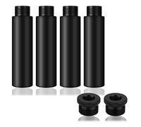 AIEX 4 Pezzi Tubo di Prolunga per Microfono,5/8 Pollice Maschio a 5/8 Pollice Femmina Asta di Prolunga con 2 Pezzi Adattatore in Metallo per Supporti da Scrivania e Supporti per Braccio(Nero)