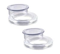 AIEX 5cm 2 Set Patio Tavolo Anello con Foro per Ombrello e Set di Cappucci Silicone Trasparente Inclusi 2 Anelli e 2 Tappi