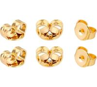 AIEX 6 Pezzi / 3 Paia di Chiusure per Orecchini, Tappi Posteriori per Orecchini in oro con Chiusura Sicura Dell'Orecchio per Orecchini, Creazione di Gioielli, oro, 6 x 5 mm