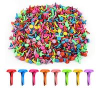 AIEX 600 fascette in metallo in carta tonda fascette in rame spille, per progetti fai da te, scrapbooking, ufficio, 12 x 8 mm (multicolore)