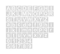 AIEX 62pcs alfabeti numero stencil, 7.5cm lavabile in plastica riutilizzabile stencil per lettere, stencil figura, stencil per artigianato lettera per disegno di arte e scrittura fai da te