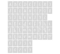 AIEX 63 stencil per lettere, 5 cm, modelli di lettere e numeri in plastica, riutilizzabili, stencil per alfabeto, numeri per disegno, artistico, artigianato, scrittura, fai da te