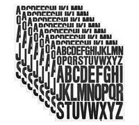 AIEX 8 fogli Adesivi Lettere Alfabeto Grandi, 2,5cm 5cm Adesivi Murali Lettere Alfabeto Grandi Lettere Autoadesive in Vinile Impermeabili per Artigianato, Cassette Postali (Nero)