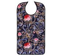 AIEX Bavaglini Per Adulti Bavaglini Da Pranzo Impermeabil Protezioni Per Indumenti Lavabili In Lavatrice Con Raccogli Briciole Per Donne Anziane (Motivo Floreale)