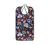 AIEX Bavaglini per Adulti, Bavaglini Impermeabili per Mangiare Lavabile e Riutilizzabile Protettori di Abbigliamento per le Donne Anziane (Modello di Stampa Floreale)