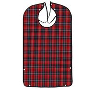 AIEX Bavaglini per adulti, bavaglini impermeabili protettivi per vestiti, lavabili in lavatrice, con raccogli briciole, per uomini anziani, donne (rosso + nero)