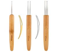 AIEX Dreadlock - Set di 5 ganci per capelli, con uncinetto, 3 ganci da Dreadlock con diversi aghi, uncinetto, 2 strumenti di blocco per capelli per treccia fai da te (0,75 mm)