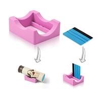 AIEX Piccola Culla per Bicchieri in Silicone Cup Cradle con Fessura Integrata e Spatola per Pellicole Vetri Spatola Adesivi Feltro Antiscivolo Porta Bicchiere per la Creazione di Artigianali (Rosa)