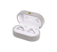 AIEX Scatola per Anelli in Velluto, Scatola per Anelli Matrimonio Leggera Liscia Custodia per Anelli per Foto di Nozze di Matrimonio di San Valentino per proposta di Fidanzamento Souvenir (Grigio)