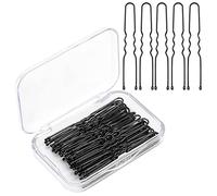 AIEX Set di 50 forcine per capelli a forma di U, fermagli per capelli a tenuta sicura, fermagli per capelli per donne e ragazze e parrucchieri (nero)