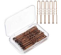 AIEX Set di 50 forcine per capelli a forma di U, fermagli per capelli a tenuta sicura, fermagli per capelli per donne e ragazze e parrucchieri (marrone)