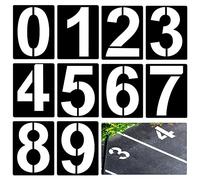 AIEX Stencil 30cm con Numeri Grandi in Plastica - 10 Pezzi Riutilizzabili per Pittura di Indirizzi da 0 a 9
