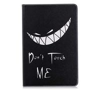 AIFILLE Nero Cover a Libro per Samsung Tab S4 10.5 2018 SM-T830/T835 Don't Touch Me Modello Denti Bianca Custodia Pelle PU e Silicone Morbida Rigida Portafoglio Uomo Design Flip Accessori per Tablet