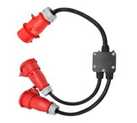 AIFIZO Adattatore ad alta corrente da 32 A a 16 A CEE, lunghezza totale 150 cm, IP44, spina industriale a 5 poli con commutatore di fase, cavo di alimentazione ad alta potenza per esterni, cantieri