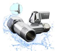 AIFIZO Adattatore per collegamento acqua, raccordo a T, sistema di osmosi 3/8 x 3/8 x 1/4, tubo con valvola di intercettazione per il collegamento di 2 dispositivi
