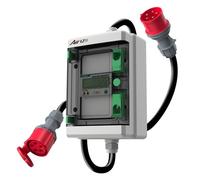 AIFIZO Contatore elettrico digitale portatile con reset 2 m, 3 fasi, 32 A, 400 V, spina CEE e accoppiamento, contatore di corrente IP55 CEE per presa di corrente