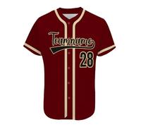 AIFLM Custom Baseball Jersey Stampato Nome Personalizzato Numero Baseball Shirt Button Down Shirt per Uomini/DonneGiovani S-7XL