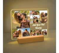 AIFLM Lampada Personalizzata con Foto Nome - Lampada LED da Tavolo con Foto - Personalizzata Regalo di Natale Regali San Valentino - Per la Coppia e la Famiglia - Idee Compleanno Regalo Personalizzato