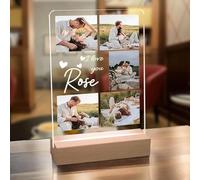 AIFLM Lampada Personalizzata con Foto Nome - Lampada LED da Tavolo con Foto - Personalizzata Regalo di Natale Regali San Valentino - Per la Coppia e la Famiglia - Idee Compleanno Regalo Personalizzato
