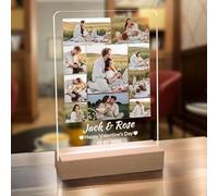 AIFLM Lampada Personalizzata con Foto Nome - Lampada LED da Tavolo con Foto - Personalizzata Regalo di Natale Regali San Valentino - Per la Coppia e la Famiglia - Idee Compleanno Regalo Personalizzato