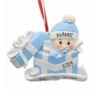 AIFLM Ornamenti Natalizi Personalizzati con Nome - 2024 Ornamento Pendente di Natale Personalizzato con Testo/Foto - Decorazione Personalizzata dell'albero di Natale per la Famiglia dei Bambini