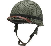 Aifordge WWII US Army M2 replica casco con rete/tela sottogola pittura fai da te (verde)