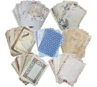 AIFUDA - Set di 75 fogli di carta per scrapbooking, con bordi in pizzo, stile vintage, per diari, decorazioni, decorazioni fai da te, decorazioni per stanze e pareti