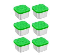 AiFunT Contenitori per Condimenti,6Pezzi 180 ml Contenitore per Salsa in Acciaio Inossidabile, Contenitore Cibo con Silicone Coperchio, Mini Contenitore Riutilizzabile Tazze per Salsa