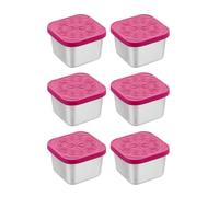 AiFunT Contenitori per Condimenti,6Pezzi 180 ml Contenitore per Salsa in Acciaio Inossidabile, Contenitore Cibo con Silicone Coperchio, Mini Contenitore Riutilizzabile Tazze per Salsa