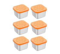 AiFunT Contenitori per Condimenti,6Pezzi 180 ml Contenitore per Salsa in Acciaio Inossidabile, Contenitore Cibo con Silicone Coperchio, Mini Contenitore Riutilizzabile Tazze per Salsa