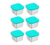 AiFunT Contenitori per Condimenti,6Pezzi 180 ml Contenitore per Salsa in Acciaio Inossidabile, Contenitore Cibo con Silicone Coperchio, Mini Contenitore Riutilizzabile Tazze per Salsa