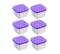 AiFunT Contenitori per Condimenti,6Pezzi 180 ml Contenitore per Salsa in Acciaio Inossidabile, Contenitore Cibo con Silicone Coperchio, Mini Contenitore Riutilizzabile Tazze per Salsa