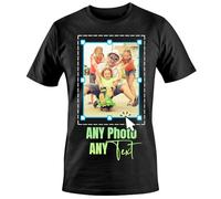 AIGAT Unisex Taglia XL - Personalizzato Costume Ingrandisci & Ritaglio Design Il Tuo Qualsiasi Foto Immagine Logo Testo Stampato Camicie Colori Assortiti T-Shirt Stampa sul Retro - Nero