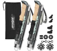 aiGear Bastoncini Trekking Pieghevole in Alluminio 105-125cm Nero 2 Pezzi
