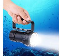 Aigend Torcia Subacquea Impermeabile IPX8, Super Luminoso, 18000 Lumens Lampada Subacquea, Sommergibile Immersioni Luce Torcia con Maniglia, 300-500 m