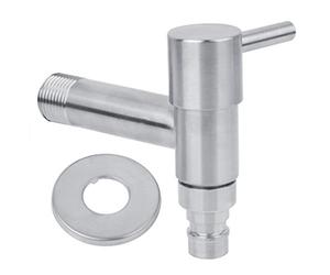 Aigid Rubinetto per acqua a parete - Lavatrice Singolo rubinetto freddo in acciaio inossidabile solido con beccuccio G1/2 per lavanderia Bagno Lavatrice Mop Pool
