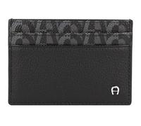 AIGNER Porta carte di credito con logo in pelle 10 cm nero
