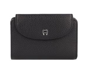 AIGNER Portafoglio Protezione RFID Vera Pelle 14 cm nero