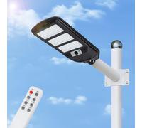 Aigostar - 100W Lampione Solare da Esterno con Sensore di Movimento, Telecomando, Impermeabile IP65, 1300LM Luce Fredda 6500K, Lampioni Solari LED per Giardino, Cortile, Strada (Non Include il Palo)