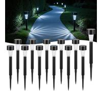 Aigostar 12 pz Luci Solari da Esterno, Bianco Freddo 6500K, IP44 Impermeabile, Illuminazione Automatica, Luce Solare LED per Prato, Giardino, Terrazza, Cortilia