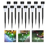 Aigostar 12Pz Lampade Solari da Giardino, Luci Solari a LED | Luce Bianca Fredda 6500K, Impermeabili IP44, per Prato, Patio, Cortile, Vialetto
