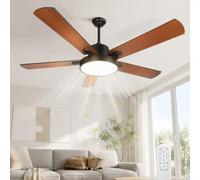 Aigostar Ø132cm Ventilatore da Soffitto con Luce, Plafoniera con Ventilatore Telecomando, 3 CCT Dimmerabile, 6 Velocità, Timer, Adatto per soggiorno, camera da letto e sala da pranzo