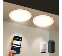 Aigostar 15W Faretti LED da Incasso per Cartongesso, 2 pezzi 1430LM Wi-Fi. Smart Faretto LED Interno Compatibili con Alexa e Google Home, Dimmerabile da Bianco Caldo a 3000-6500K, Φ145-155mm