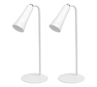 Aigostar 2 Pezzi Lampada da Scrivania LED Magnetica 4 in 1, Lampada da Tavolo 360° Regolabile, Regolabile Touch, Ricaricabile USB per Lettura, Comodino, Clip/Montaggio a Parete, Torcia - Bianco