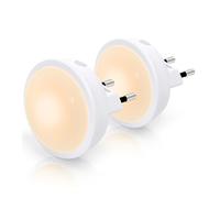 Aigostar 2 Pezzi Luce Notturna Bambini con Sensore di Luce, 3 Colori Temperatura Luce Notte, Luci Notturne per Camera da Letto, Dormitorio, Corridoio, Scale, Bagno, Cucina, Regalo per Bambini