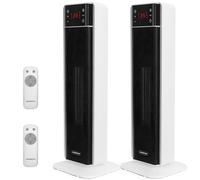 Aigostar 2000W Riscaldatore Elettrico Portatile, Ventilatore Riscaldante PTC, Telecomando, Oscillazione a 70°, 4 Modalità, Timer 24 Ore, Display LED, Protezione da Surriscaldamento*2