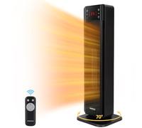 Aigostar 2000W Riscaldatore Elettrico Portatile, Ventilatore Riscaldante PTC, Telecomando, Oscillazione a 70°, 4 Modalità, Timer 24 Ore, Display LED, Protezione da Surriscaldamento