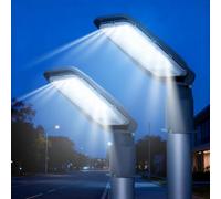 Aigostar 30W Lampione LED, 2550LM Luce stradale a LED 6500K IP65 impermeabile IK08 Per Parcheggio luce per Strada Scuola, parcheggio, campo da basket, cortile, piazza, 2 Unità